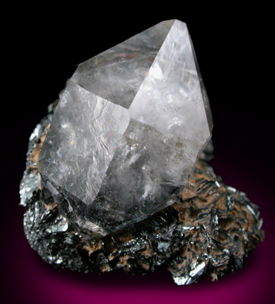 Quartz on Hematite from Max Tessmer Farm, Chub Lake, near Hailesboro, Gouverneur, St. Lawrence County, New York