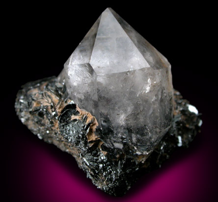 Quartz on Hematite from Max Tessmer Farm, Chub Lake, near Hailesboro, Gouverneur, St. Lawrence County, New York