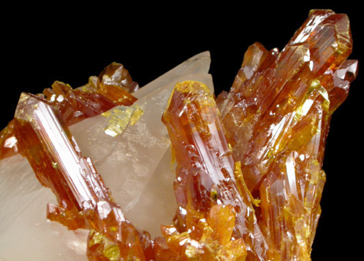 Orpiment in Calcite from Shimen Mine, Hunan, China