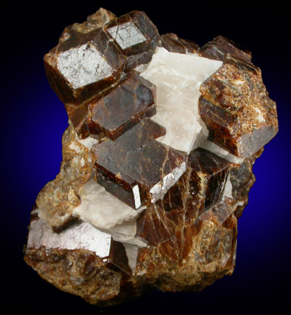 Andradite Garnet in Calcite from Franklin Mining District, Sussex County, New Jersey