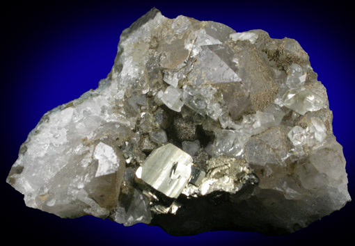 Pyrite on Quartz from Millington Quarry, Bernards Township, Somerset County, New Jersey