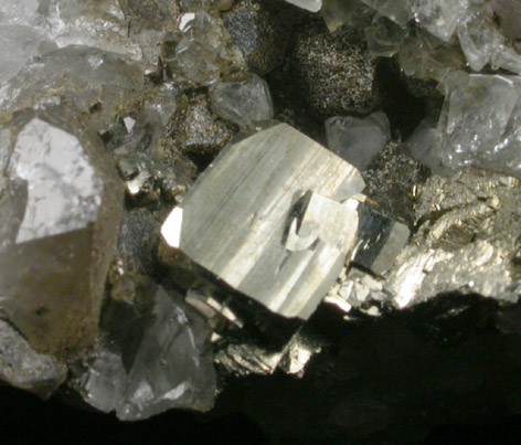 Pyrite on Quartz from Millington Quarry, Bernards Township, Somerset County, New Jersey