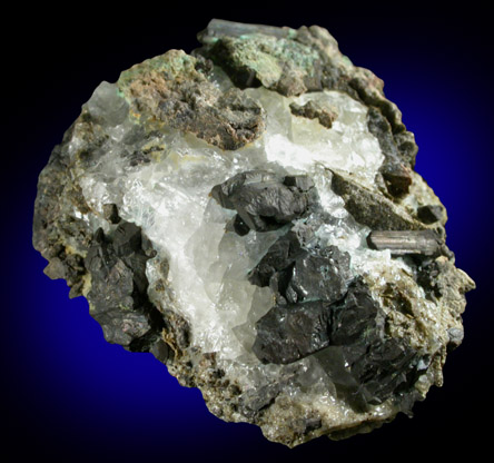 Chalcocite in Calcite from Chimney Rock Quarry, Bound Brook, Somerset County, New Jersey