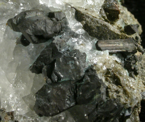 Chalcocite in Calcite from Chimney Rock Quarry, Bound Brook, Somerset County, New Jersey