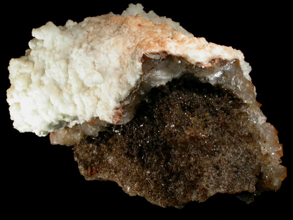 Quartz with Calcite overgrowth from Jbel Irhoud (Irhoud Mine), north of Commune Ighoud, 85 km northwest of Marrakesh, Youssoufia Province, Morocco