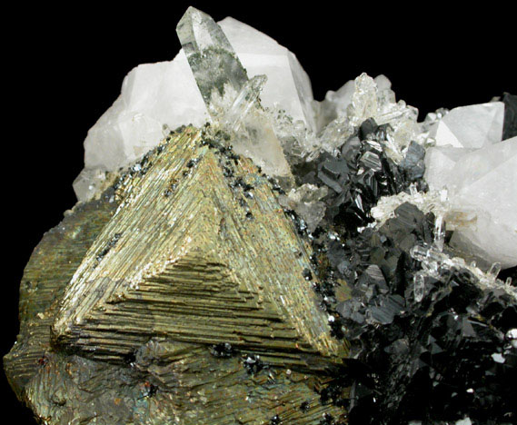 Chalcopyrite, Quartz, Calcite, Sphalerite from Idarado Mine, Ouray District, Ouray County, Colorado