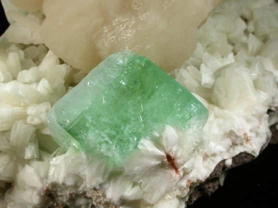 Stilbite-Ca with Apophyllite on Heulandite-Ca from Nashik District, Maharashtra, India