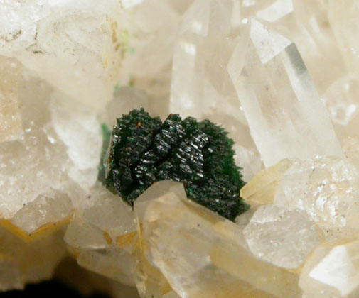 Quartz with Malachite from west of Bridgeport, Montgomery County, Pennsylvania