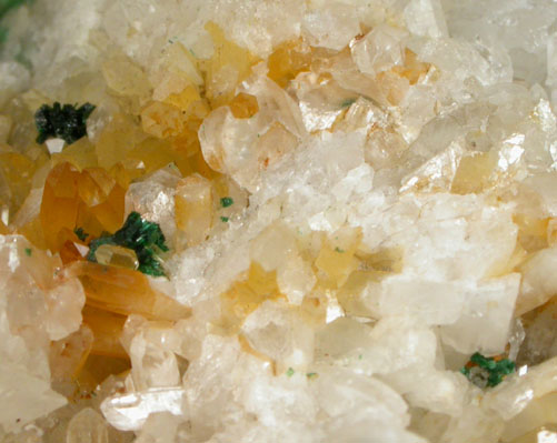 Quartz with Malachite from west of Bridgeport, Montgomery County, Pennsylvania