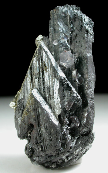 Ferberite with Pyrite and Quartz from Chungju, Chungcheongbukdo, South Korea
