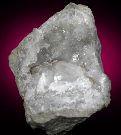Millerite on Calcite from Bayport Quarry, Huron County, Michigan