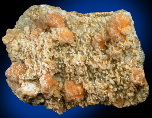 Stilbite-Ca with Calcite from Moore's Station Quarry, 44 km northeast of Philadelphia, Mercer County, New Jersey