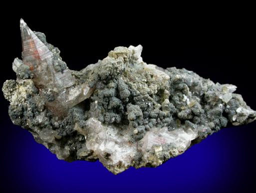 Quartz var. Tessin-habit with Almandine Garnet, Magnesite, Chlorite from Becker Quarry, West Willington, Tolland County, Connecticut