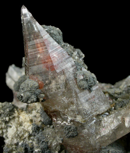 Quartz var. Tessin-habit with Almandine Garnet, Magnesite, Chlorite from Becker Quarry, West Willington, Tolland County, Connecticut