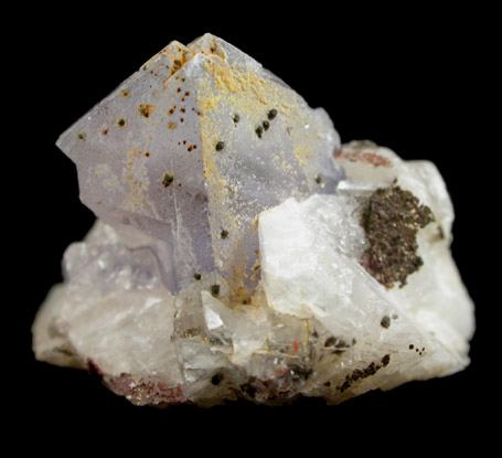 Fluorite with Epidote, Chamosite, Calcite from Route 30 Road Cut, near Long Lake, Hamilton County, New York