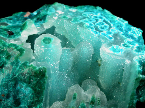 Quartz on Chrysocolla from Ray Mine, Mineral Creek District, Pinal County, Arizona