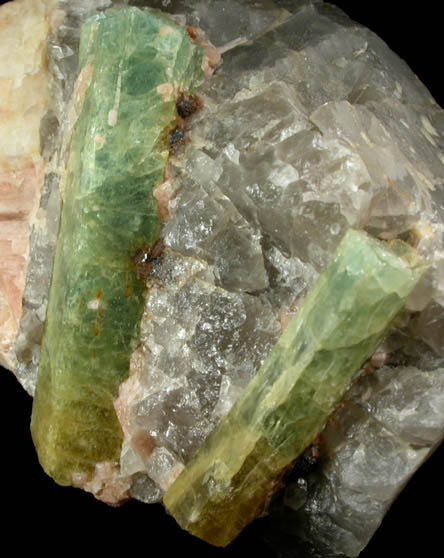 Beryl var. Aquamarine in Quartz-Albite from Alstead Pegmatite District, Cheshire County, New Hampshire