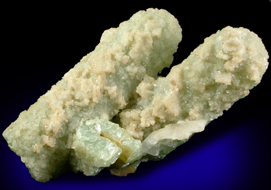 Prehnite pseudomorphs after Anhydrite with Calcite from Lane's Quarry, Westfield, Hampden County, Massachusetts