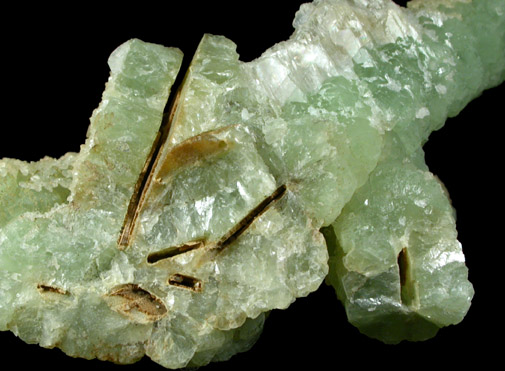 Prehnite pseudomorphs after Anhydrite with Calcite from Lane's Quarry, Westfield, Hampden County, Massachusetts