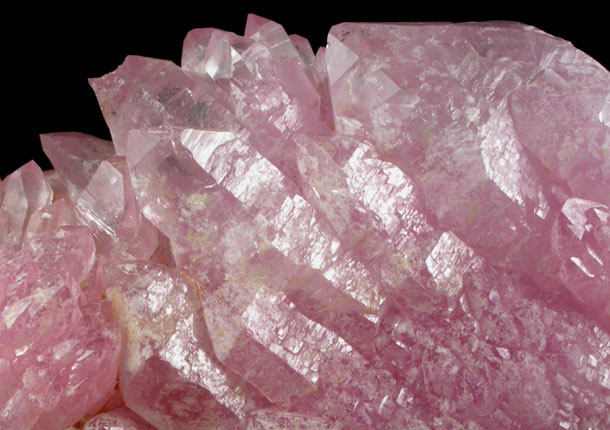 Quartz var. Rose Quartz Crystals from Sapucaia Mine, Galileia, Minas Gerais, Brazil