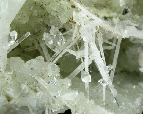 Natrolite on Datolite with Calcite from Millington Quarry, Bernards Township, Somerset County, New Jersey