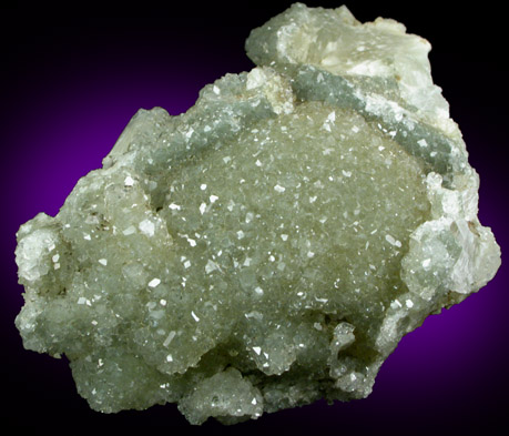 Apophyllite over Prehnite from Millington Quarry, Bernards Township, Somerset County, New Jersey