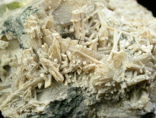 Stilbite-Ca, Natrolite, Epidote from Route 6 road cut, Anthony's Nose, Cortlandt, Westchester County, New York
