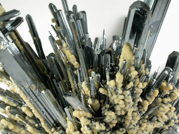 Stibnite with Calcite from Lushi, Henan, China