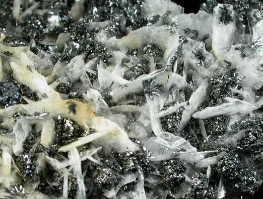 Stibnite with Barite from Herja Mine (Kisbanya), Baia Mare, Maramures, Romania