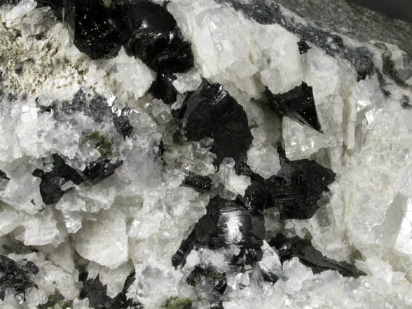 Babingtonite in Calcite from Lane's Quarry, Westfield, Hampden County, Massachusetts