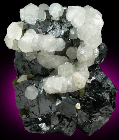 Sphalerite (Spinel-law twinned crystals) with Calcite from Trepca District, 10 km east of Kosozska Mitrovica, Kosovo