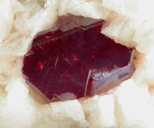 Cinnabar on Dolomite from Tsa Tien Mine, Fenghuang, Hunan, China