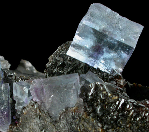 Fluorite on Sphalerite from Minerva #1 Mine, Rosiclare Level, Cave-in-Rock District, Hardin County, Illinois