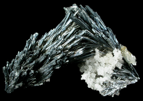 Stibnite with Calcite from Baia Sprie (Felsbnya), Maramures, Romania