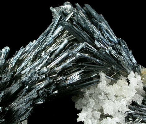 Stibnite with Calcite from Baia Sprie (Felsbnya), Maramures, Romania