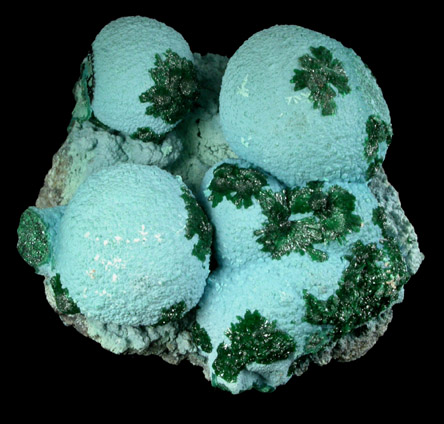 Chrysocolla with Malachite from L'Etoile du Congo Mine, Lubumbashi, Katanga Copperbelt, Haut-Katanga Province, Democratic Republic of the Congo