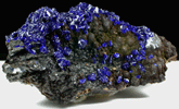 Azurite on Chrysocolla from Santa Nio Mine, Durango, Mexico