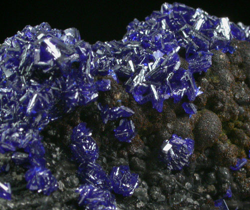Azurite on Chrysocolla from Santa Niño Mine, Durango, Mexico