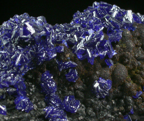 Azurite on Chrysocolla from Santa Nio Mine, Durango, Mexico