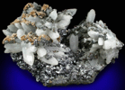 Quartz on Galena with Siderite, Sphalerite, Tetrahedrite from Zletovo Mine, Kratovo-Zletovo District, Macedonia