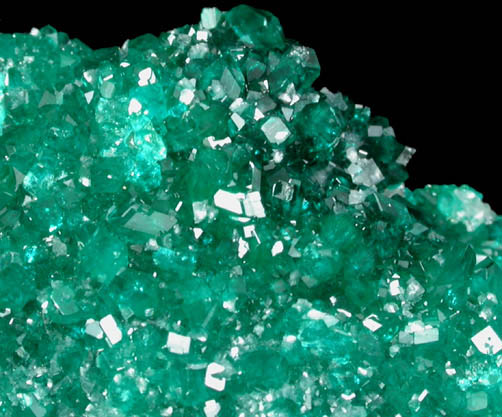 Dioptase on Calcite from Tsumeb Mine, Otavi-Bergland District, Oshikoto, Namibia