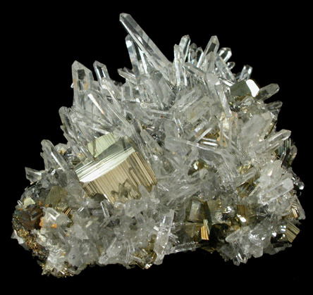 Quartz with Pyrite from Huaron District, Cerro de Pasco Province, Pasco Department, Peru