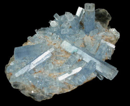 Beryl var. Aquamarine on Muscovite from Nagar, Hunza Valley, Gilgit District, Gilgit-Baltistan, Pakistan