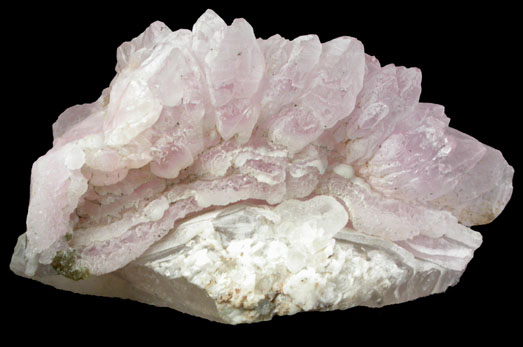 Quartz var. Rose Quartz Crystals from Lavra da Ilha, Taquaral, Jequitinhonha River, Minas Gerais, Brazil