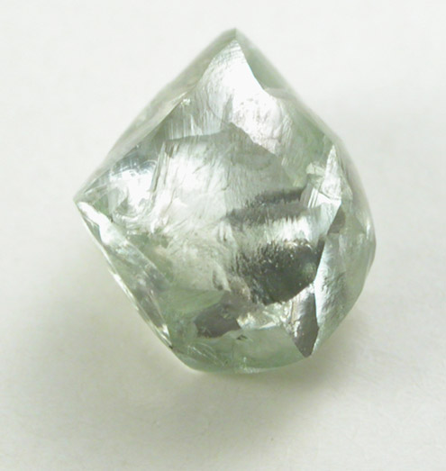 Diamond (0.65 carat pale-green distorted crystal) from Finsch Mine, Free State (formerly Orange Free State), South Africa