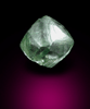 Diamond (0.74 carat green dodecahedral crystal) from Guaniamo, Bolivar Province, Venezuela