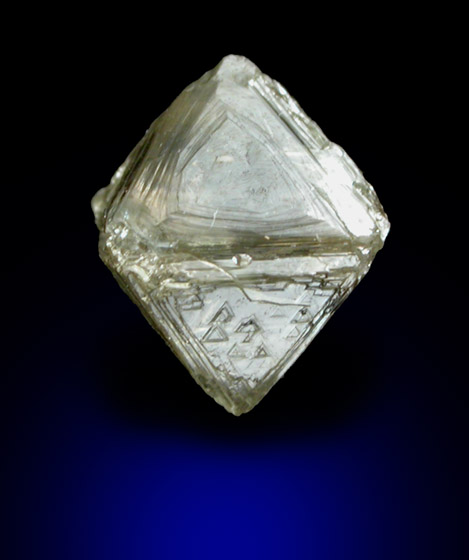 Diamond (1.44 carat gray octahedral crystal) from Diavik Mine, East Island, Lac de Gras, Northwest Territories, Canada