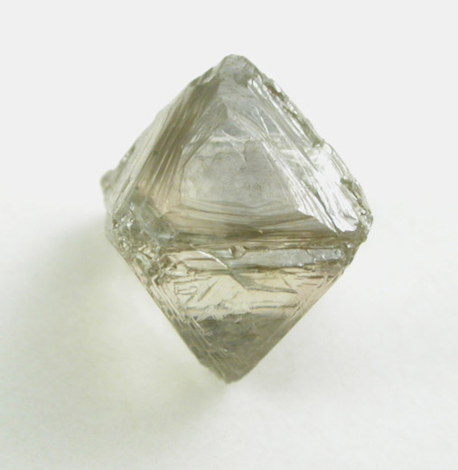 Diamond (1.44 carat gray octahedral crystal) from Diavik Mine, East Island, Lac de Gras, Northwest Territories, Canada