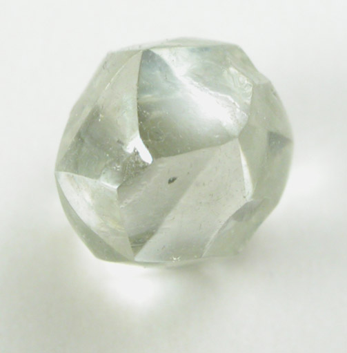 Diamond (1.23 carat pale green-gray dodecahedral crystal) from Daberas Mine, Oranjemund District, Namibia