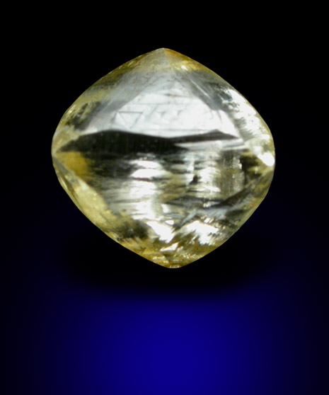 Diamond (1.03 carat yellow dodecahedral crystal) from Venetia Mine, Limpopo Province, South Africa